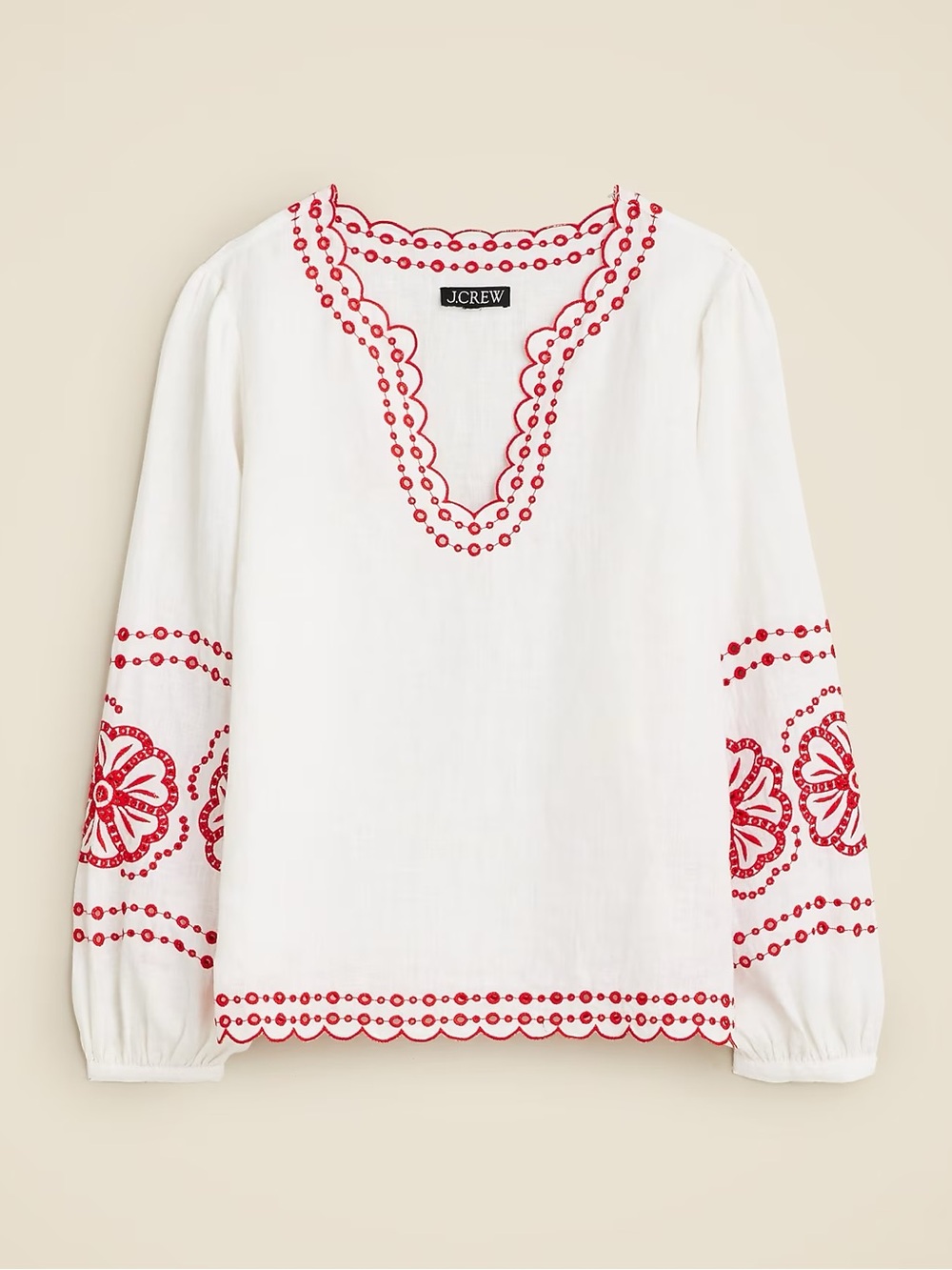 J.Crew Bungalow Embroidered Top In Linen - Picture 8 of 8